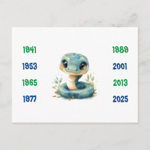 Postal Años chinos de la serpiente 1941 a 2025