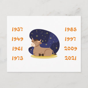 Postal Años chinos del buey