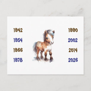 Postal Años Chinos del Caballo 1942 a 2026