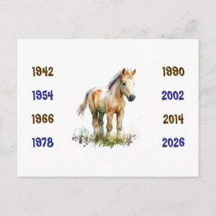 Postal Años Chinos del Caballo 1942 a 2026