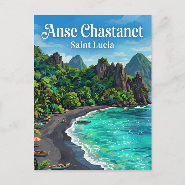 Postal Anse Chastanet Santa Lucía (Anverso)