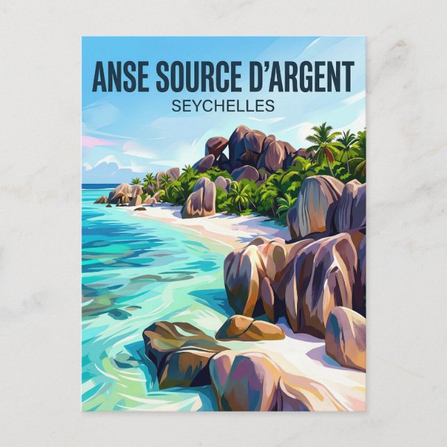 Postal Anse Source d'Argent Seychelles (Anverso)