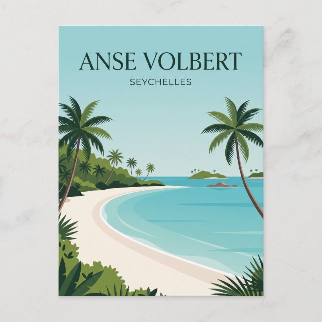 Postal Anse Volbert, Isla Praslin Seychelles (Anverso)