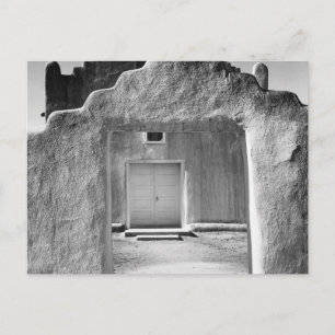 Postal Ansel Adams - Entrada a la Iglesia - Nuevo México