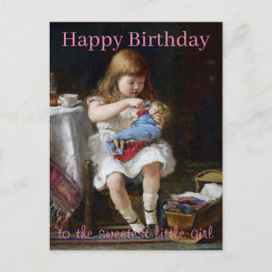 Postal Ansiosa pequeña madre Feliz cumpleaños 