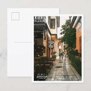 Postal Antalya Turquía Color Pencil City Paisaje