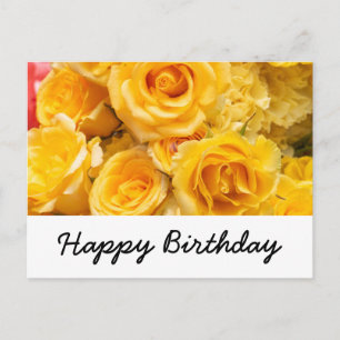 Postal Antecedentes amarillos felices cumpleaños