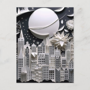 Postal Antecedentes de la ciudad en el paisaje nocturno