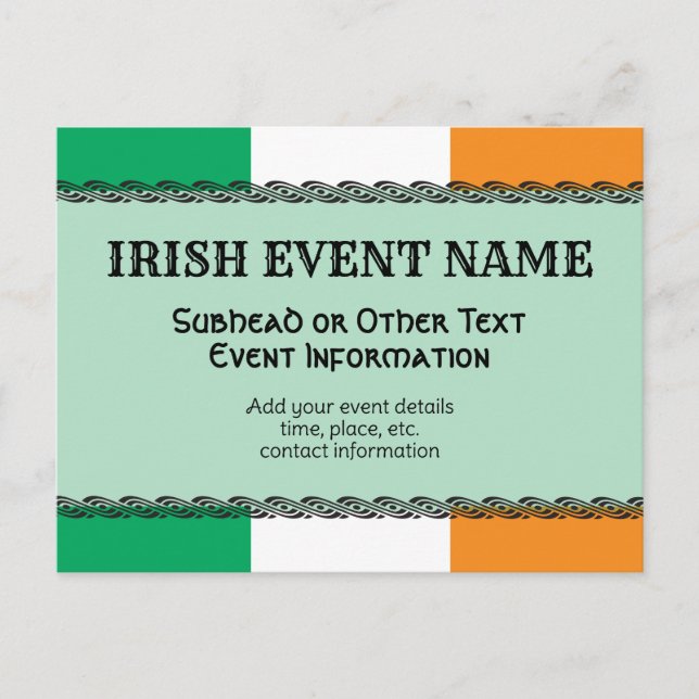 Postal Antecedentes del evento temático irlandés o irland (Anverso)