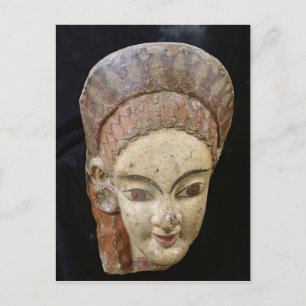 Postal Antefija con cabeza femenina, de Cerveteri