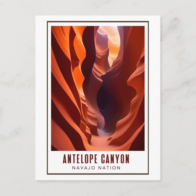 Postal Antelope Canyon Navajo Nación Art Deco (Anverso)