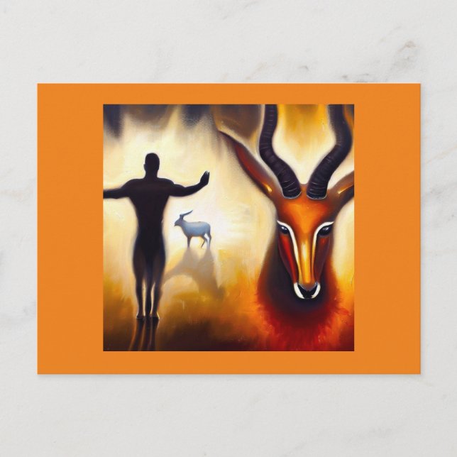 Postal Antelope de animales espirituales 3 (Anverso)