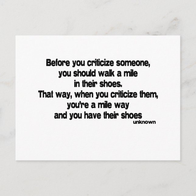 Postal Antes de criticar la cita (Anverso)