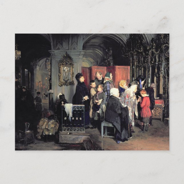 Postal Antes de la confesión, 1877 (Anverso)