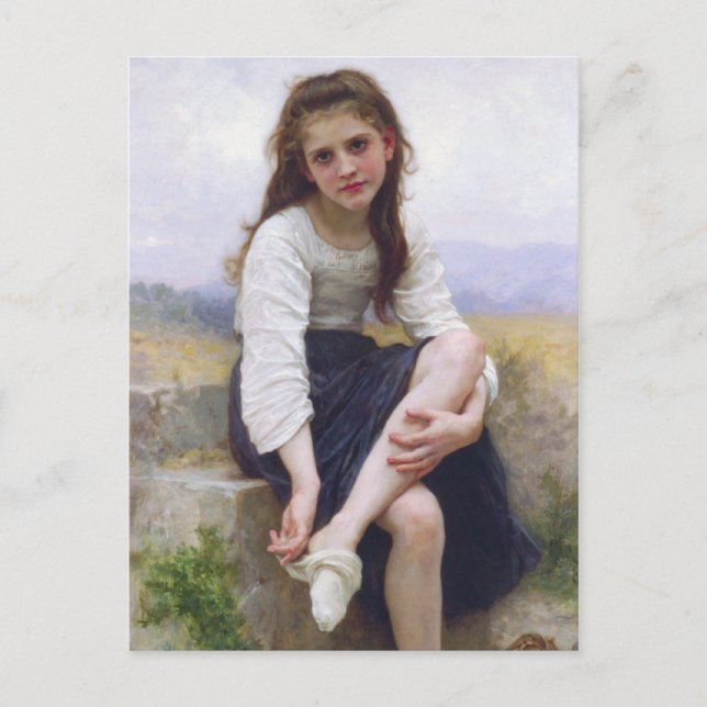 Postal Antes del baño, por William Bougereau (Anverso)