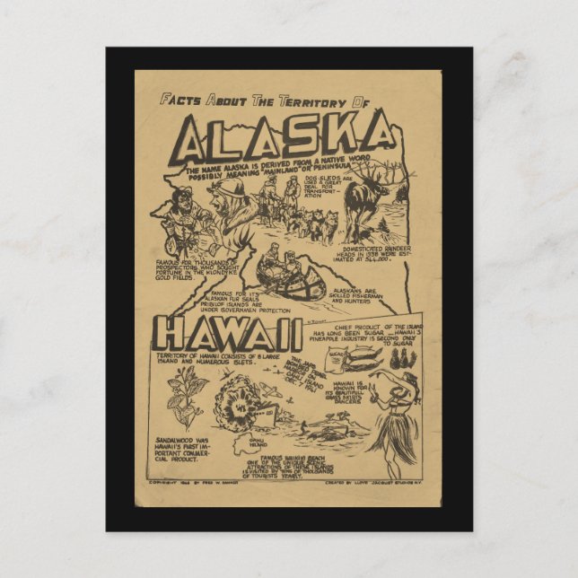 Postal Antes eran los estados Alaska y Hawaii (Anverso)