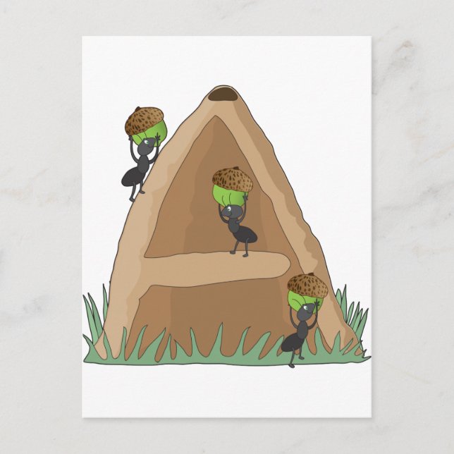 Postal Anthill Alphabet Animal (Anverso)