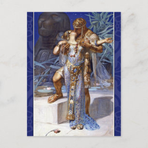 Postal anthony cleopatra clásico de pareja romántica vint