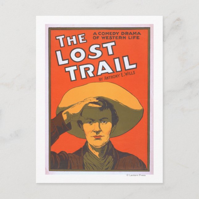 Postal Anthony E. Wills "The Lost Trail" Teatro Wester (Anverso)