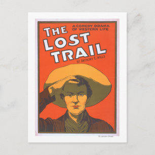 Postal Anthony E. Wills "The Lost Trail" Teatro Wester