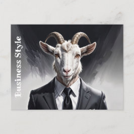 Postal Anthropomorphic goat businessman headshot