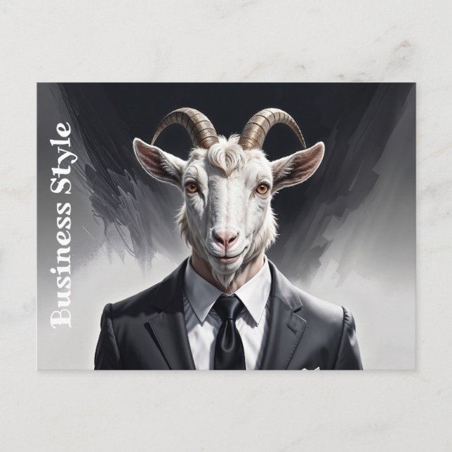 Postal Anthropomorphic goat businessman headshot (Anverso)
