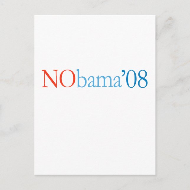 POSTAL ANTI-OBAMA / NOBAMA '08 (Anverso)