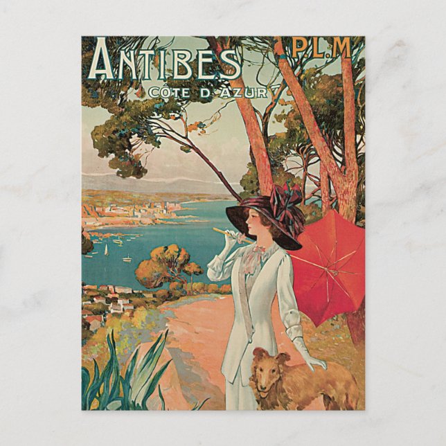 Postal Antibes Côte d'Azur France Vintage (Anverso)