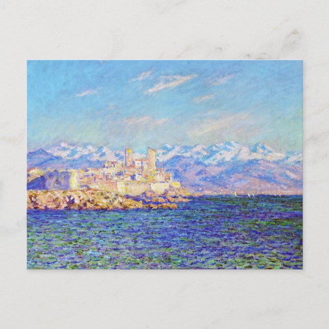 Postal Antibes, efecto de tarde, 1888 Claude Monet fresco (Anverso)
