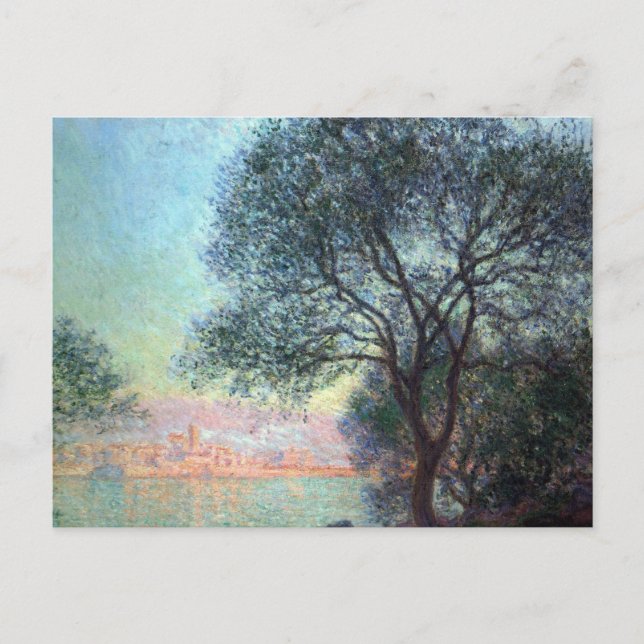 Postal Antibes en la mañana por Claude Monet (Anverso)