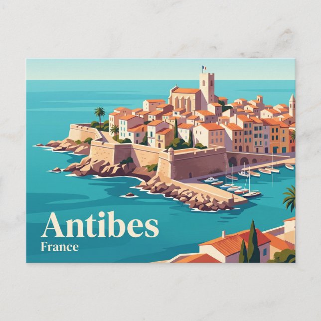 Postal Antibes Francia (Anverso)