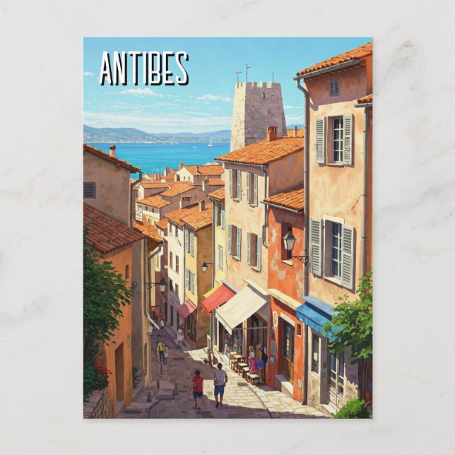 Postal Antibes Francia Viajes (Anverso)
