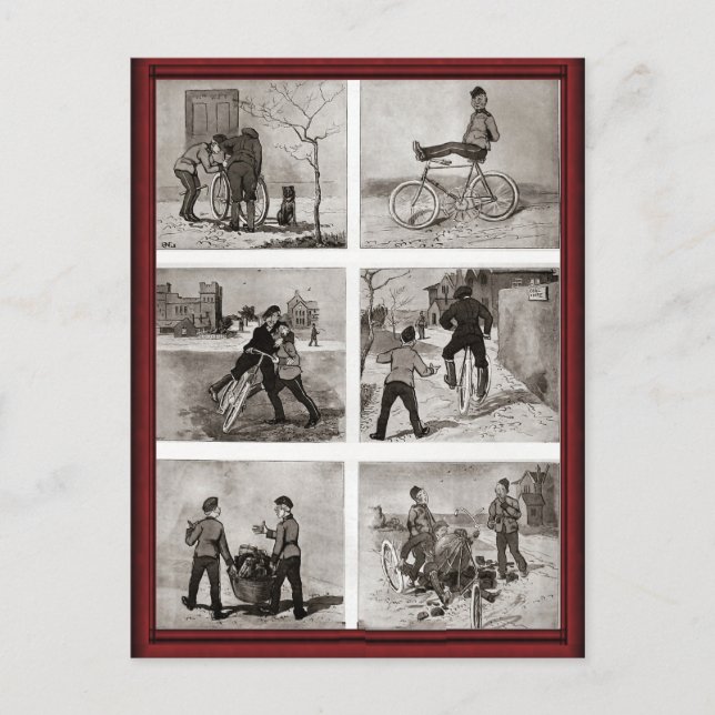 Postal Anticismo de bicicleta de época (Anverso)
