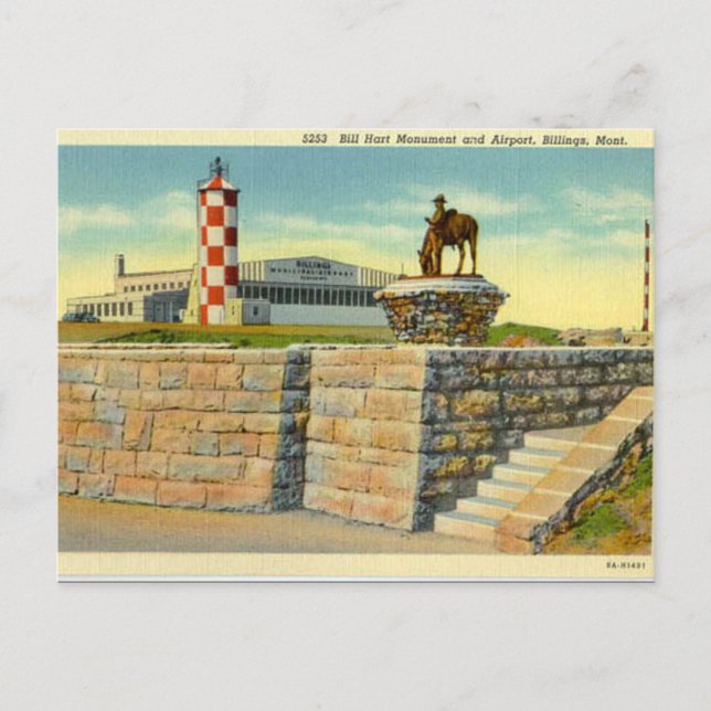 Postal antigua - Aeropuerto, Billings, Montana (Anverso)