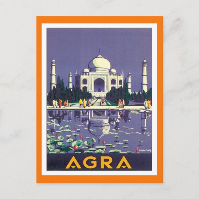 Postal Antigua Agra Taj Mahal India (Anverso)