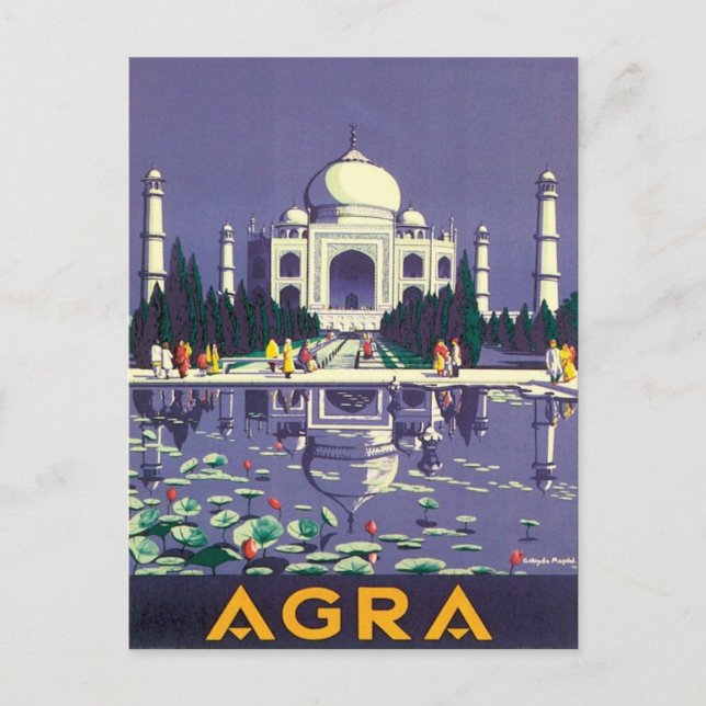 Postal Antigua Agra Taj Mahal India (Anverso)