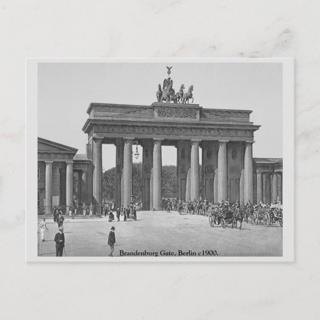 Postal Antigua Alemania Puerta de Brandenburgo c1900 Berl (Anverso)