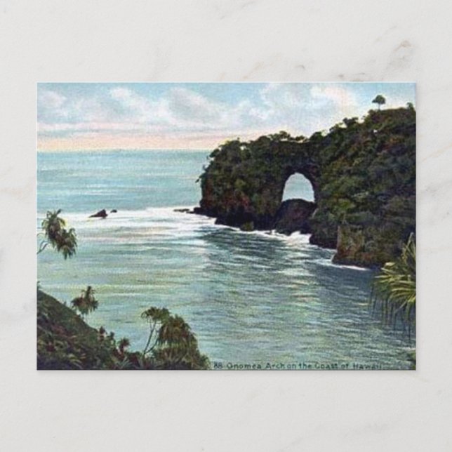 Postal antigua - Arco Onomea, Hawái (Anverso)