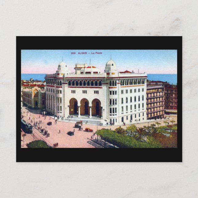 Postal antigua - Argel, oficina de correos (Anverso)
