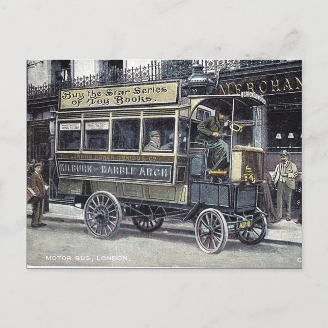Postal antigua - Autobús de Londres (Anverso)