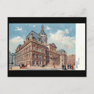 Postal antigua - Ayuntamiento, Baltimore, Maryland