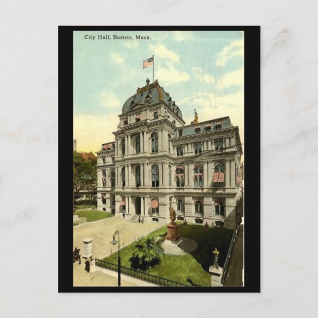 Postal antigua - Ayuntamiento, Boston, misa (Anverso)