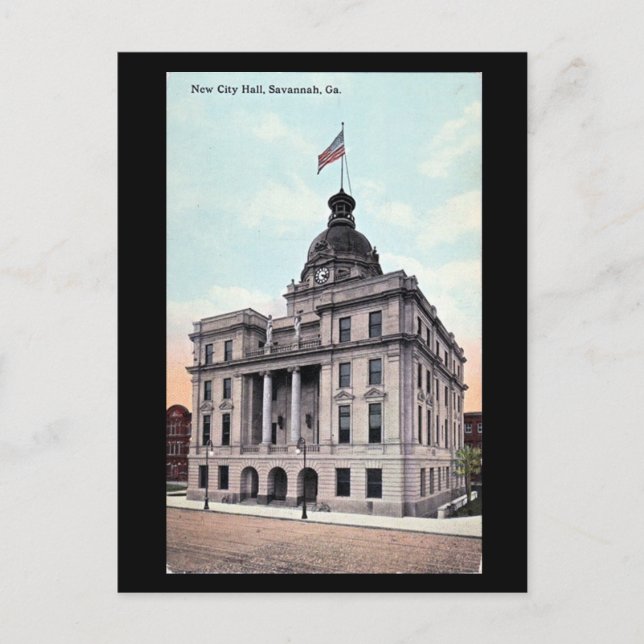 Postal antigua, Ayuntamiento, Savannah, Georgia (Anverso)