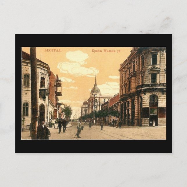 Postal antigua, Belgrado, calle Krala Milana (Anverso)