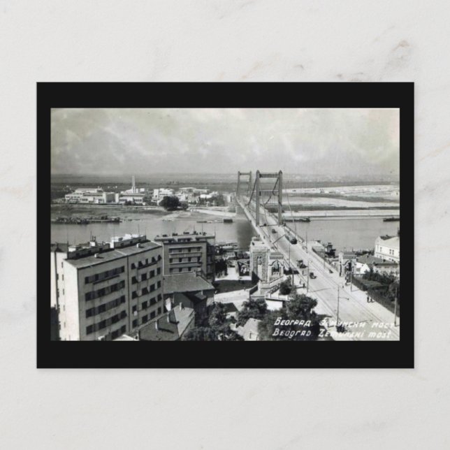 Postal antigua - Belgrado, puente Rey Alejandro (Anverso)