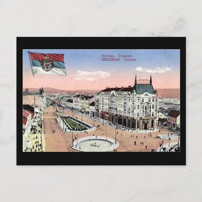 Postal antigua, Belgrado, Terazije (Anverso)