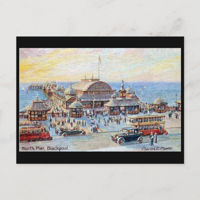 Postal antigua - Blackpool, muelle norte (Anverso)