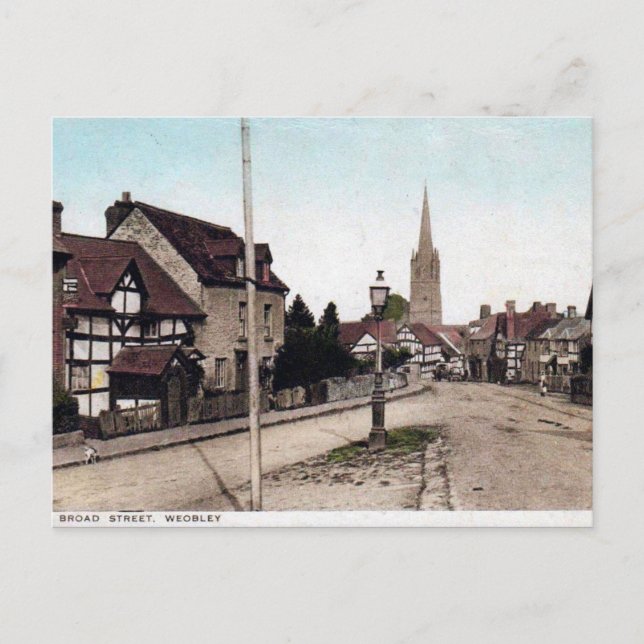 Postal antigua - Broad St, Weobley, Herefordshire (Anverso)