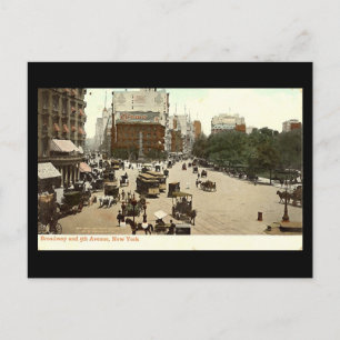 Postal antigua, Broadway y 5ª avenida, Nueva York