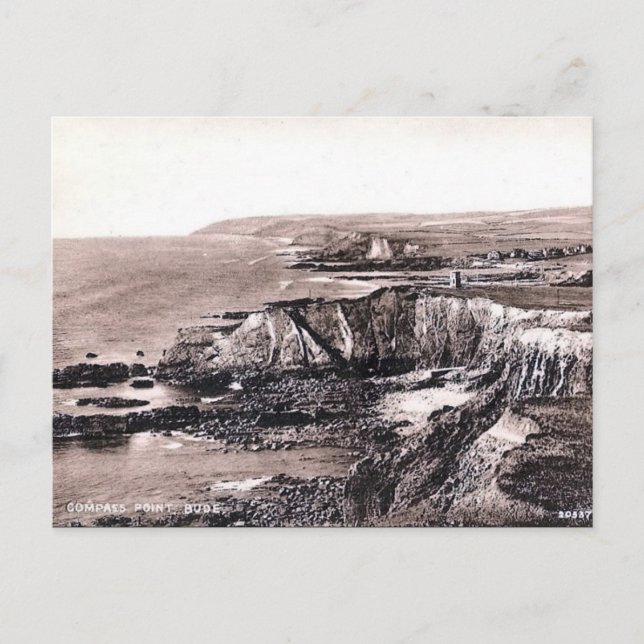 Postal antigua - Bude, Cornwall, Inglaterra (Anverso)